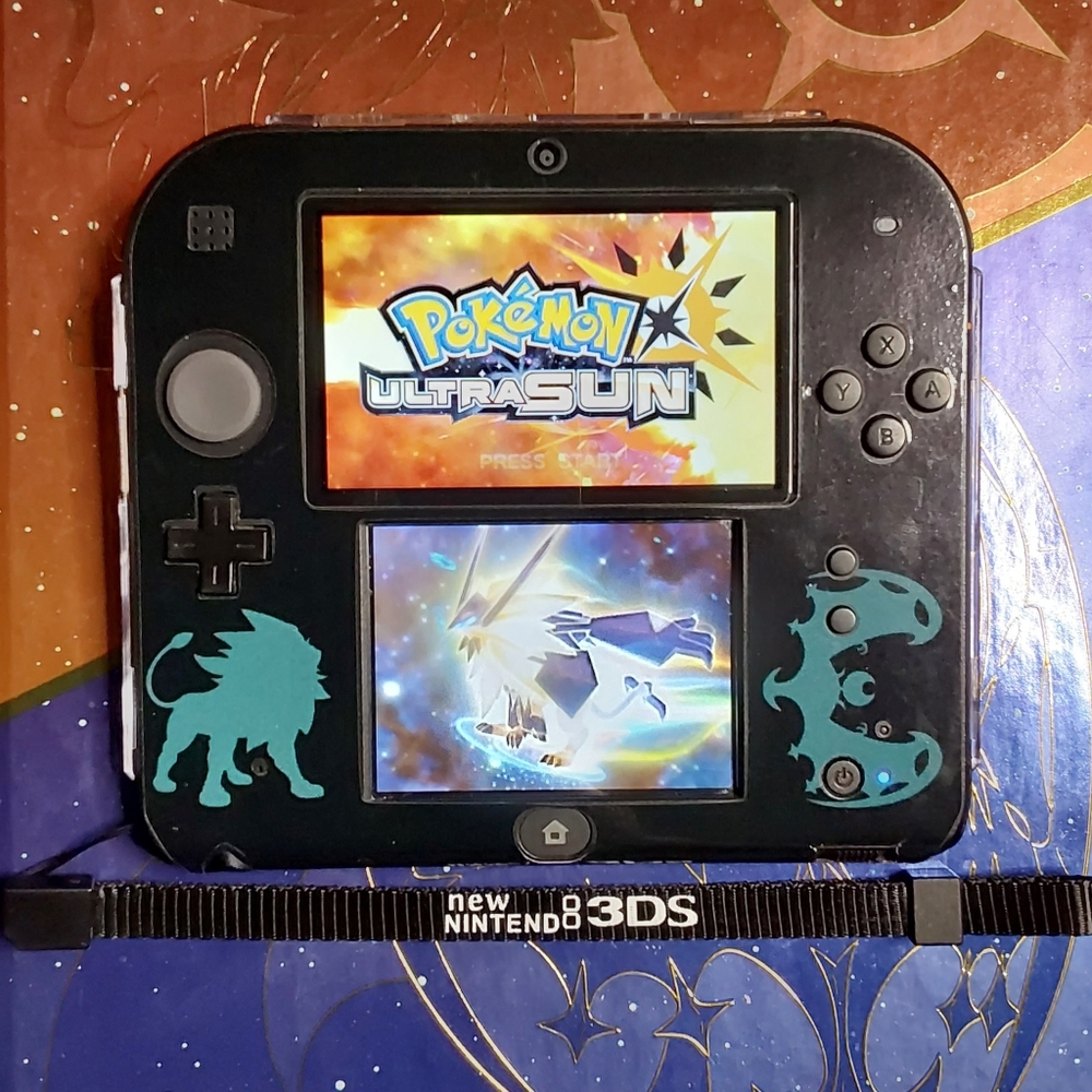 Nintendo 2ds Pokemon Sun and Moon Solgaleo and Lunala in Black
